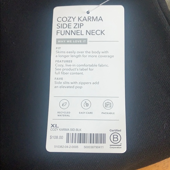 ATHLETA Cozy Karma Side Zip Funnel Neck - Picture 3 of 3